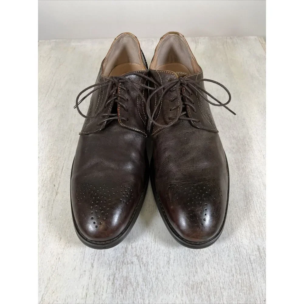 JD Fisk Brown Leather‎ Wingtip Oxford Shoes Men's Size 11